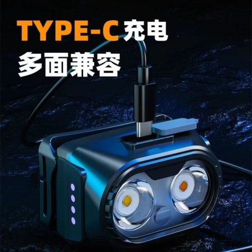 感應頭燈強光超亮夜釣魚可充電超長續航頭戴式手電筒作業