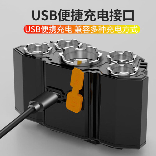 頭燈強光超亮頭戴式手電筒戶外家用遠射充電夜釣超長續航感應礦燈
