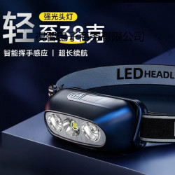 頭燈超亮可充電頭戴式強光感應特亮手電筒小型可攜式夜釣魚燈