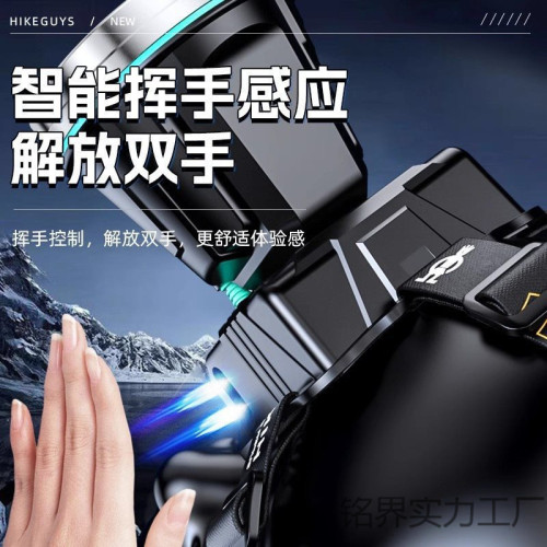 野人頭燈強光充電夜釣燈超亮頭戴式新款感應釣魚專用趕海照明燈無