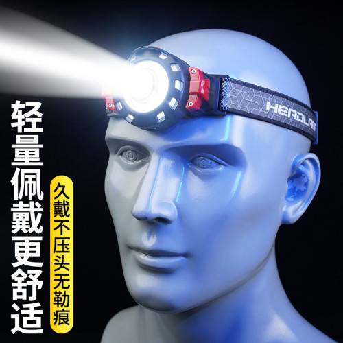 2023新款夜釣頭燈長續航可攜式強光釣魚超亮跑步戶外頭燈