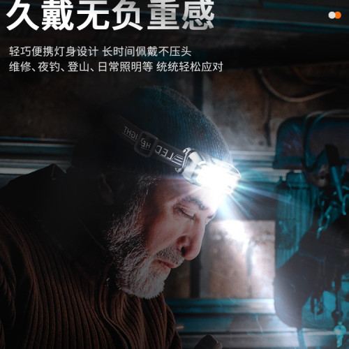 頭燈強光頭戴式超亮充電長續航戶外露營兒童趕海感應防水手電筒
