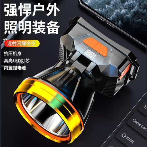 頭燈新款強光超亮礦燈夜釣魚戶外登山頭戴式照明燈工地手電筒