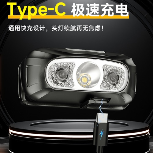 頭燈強光超亮充電2025新款釣魚頭戴式感應戶外登山超長續航