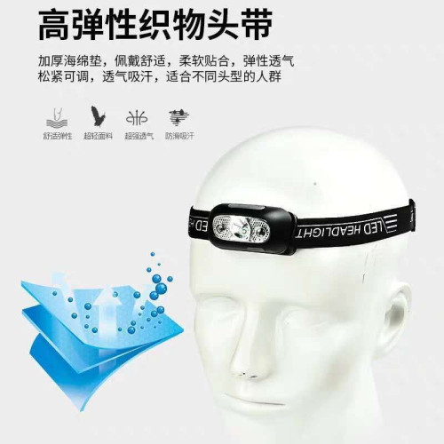 充電感應強光頭燈充電頭戴式電筒釣魚燈防水夜跑上餌