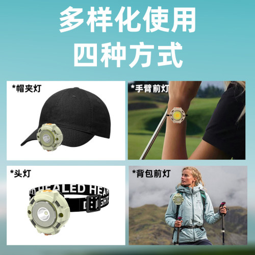 新款USB充電頭燈光源戶外應急頭戴燈 COB多功能照明燈