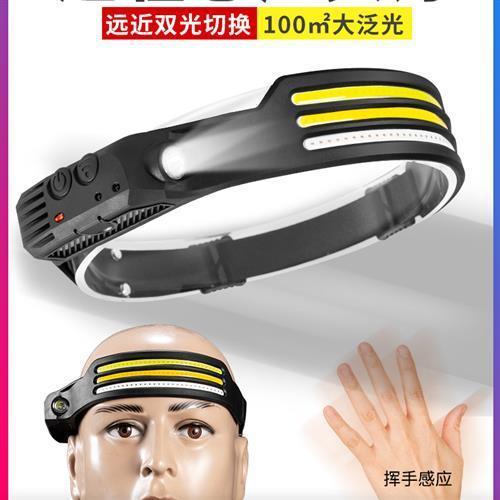 頭燈強光充電超亮頭戴式照明燈戶外感應夜釣魚專用led泛光頭盔燈