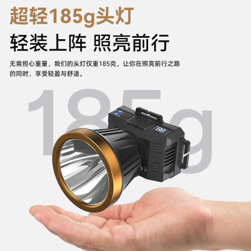 2024新款頭燈強光充電超亮頭戴式釣魚礦燈感應手電筒戶外