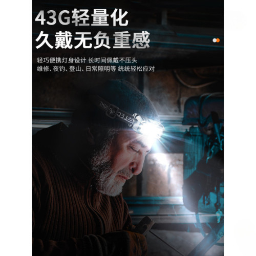兒童頭燈強光夏令營頭戴式超亮充電長續航戶外超輕可攜式露營趕海