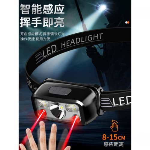 兒童頭燈強光夏令營頭戴式超亮充電長續航戶外超輕可攜式露營趕海