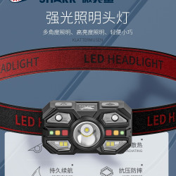 感應頭燈2025新款強光超亮夜間戶外登山照明燈頭戴式釣魚燈