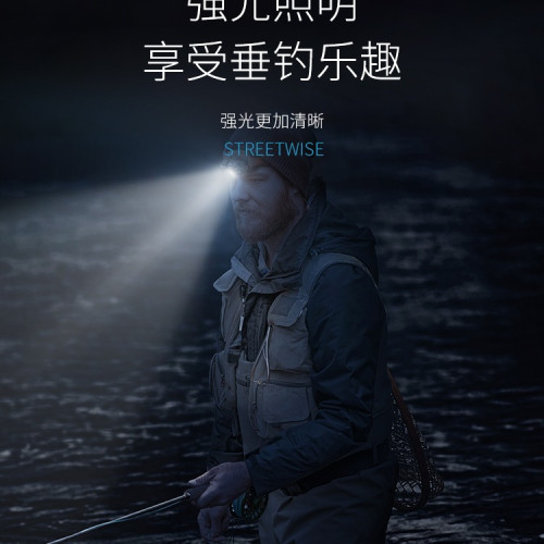 感應頭燈2025新款強光超亮夜間戶外登山照明燈頭戴式釣魚燈