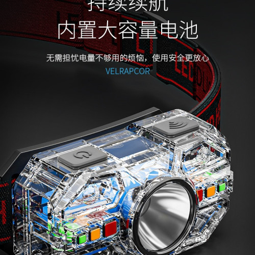 感應頭燈2025新款強光超亮夜間戶外登山照明燈頭戴式釣魚燈