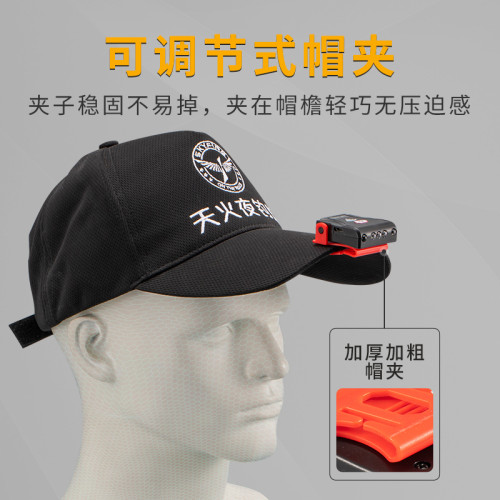 迷你強光頭燈感應夾帽燈釣魚帽簷燈應急燈超亮夜釣燈專用微型