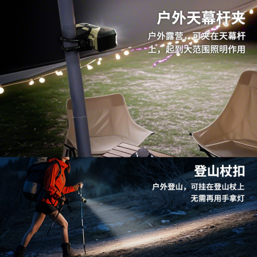 百飛新款戶外多功能頭燈感應式帶磁吸帽夾燈COB泛光頭燈