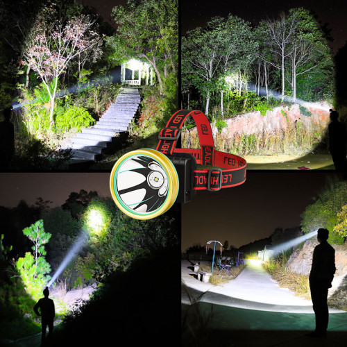 LED鋰電頭燈強光充電超亮頭戴式感應夜釣手電筒釣魚超長續航礦燈