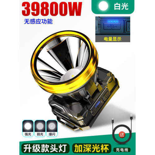 頭燈新款強光超亮礦燈夜釣魚戶外登山頭戴式照明燈工地手電筒
