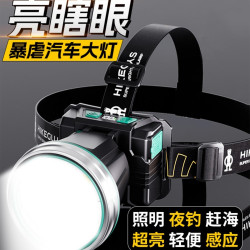 頭燈強光充電超亮頭戴式新款感應夜釣魚趕海照明燈礦燈