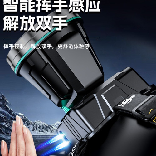頭燈強光充電超亮頭戴式新款感應夜釣魚趕海照明燈礦燈