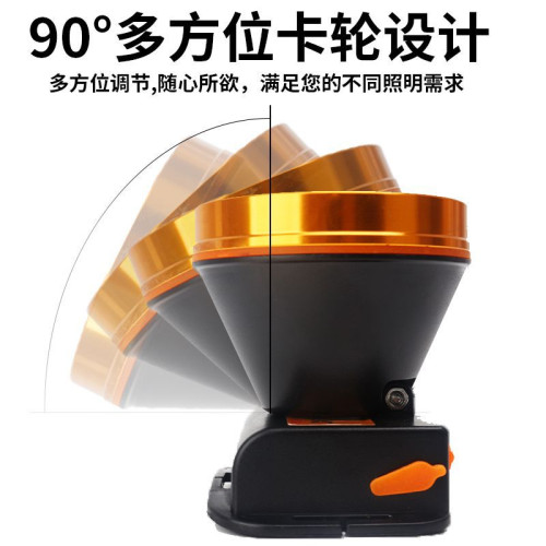 LED戶外強光高亮度大光斑頭燈超亮頭戴式夜釣魚趕海礦燈捉魚散光