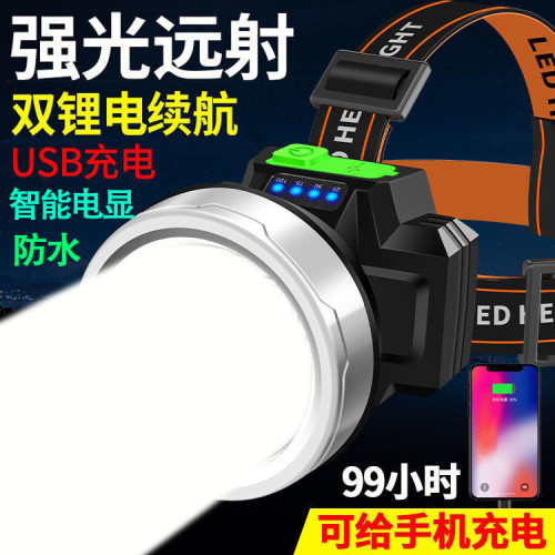 頭燈強光LED可充電戶外超亮遠射頭戴式手電筒超長續航釣魚礦燈