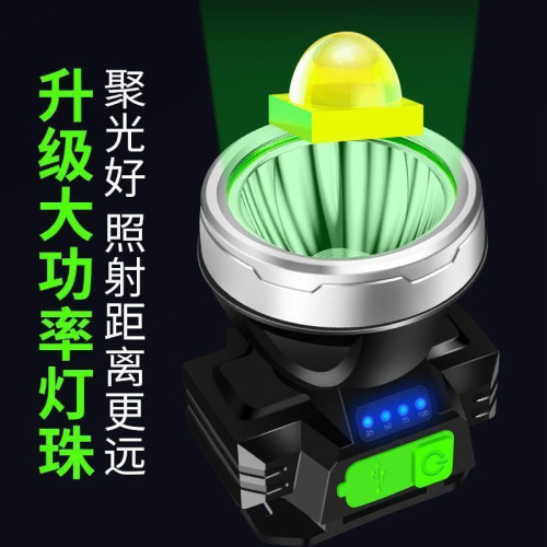 頭燈強光LED可充電戶外超亮遠射頭戴式手電筒超長續航釣魚礦燈