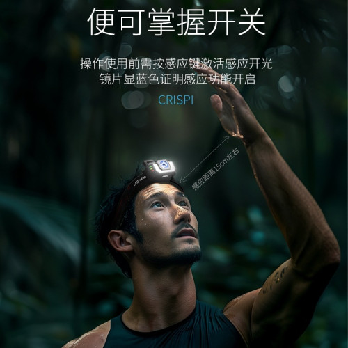 登山夜爬頭燈2025新款強光超亮充電戶外可攜式感應超長續航小照明燈