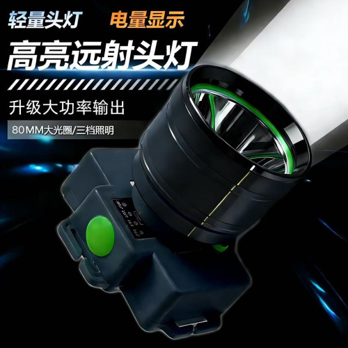 LED強光雷射砲頭燈可充電超亮遠射防水超長續航礦燈頭戴式電筒