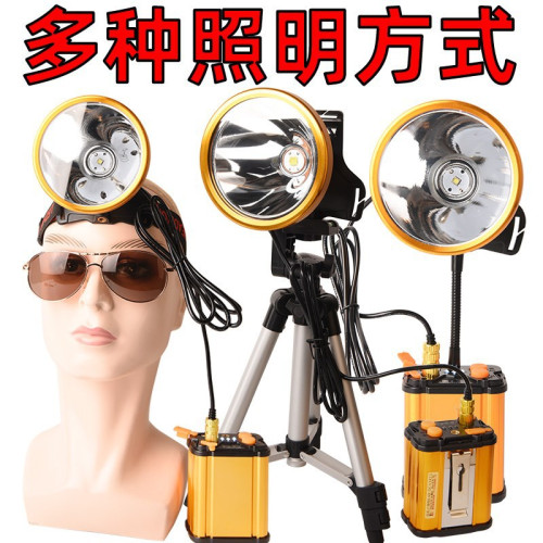 德國鋰電分體頭燈強光充電超亮頭戴式防水戶外燈礦燈氙氣燈鋰電分