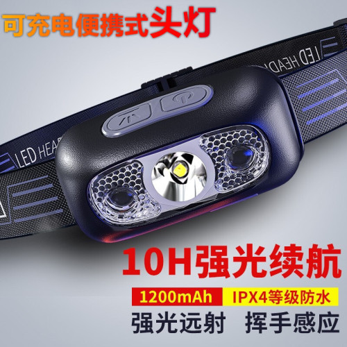 感應頭燈超長續航夜釣魚專用充電超亮頭戴式輕可攜式日常多功能用途