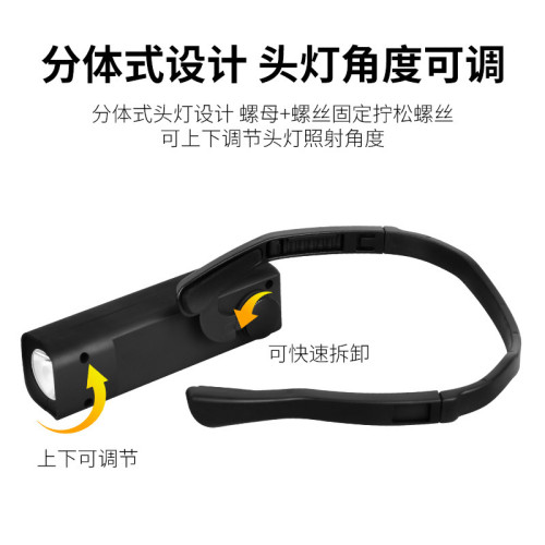 戶外頭戴式頭燈揮手感應長續航強光掛耳式手電筒登山夜釣跑步燈