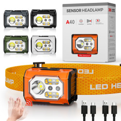 新款強光頭燈超亮充電頭戴式戶外夜釣魚感應輕便超長續航礦燈