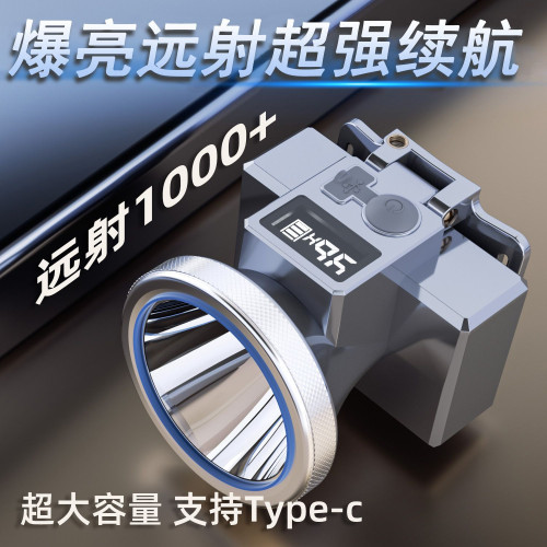 德國LED強光頭燈超亮遠射可充電式防水礦工人頭戴夜釣長續航燈架