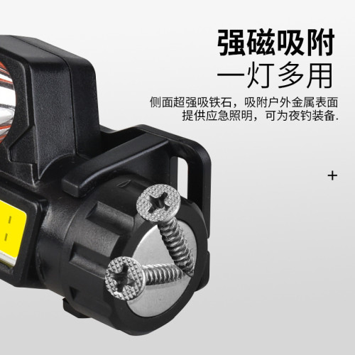 頭燈強光LED日常充電雙光源磁鐵徒步登山夜釣魚戶外頭戴式工作燈 頭燈強光LED日常充電雙光源磁鐵徒步登山夜釣魚戶外頭戴式工作燈
