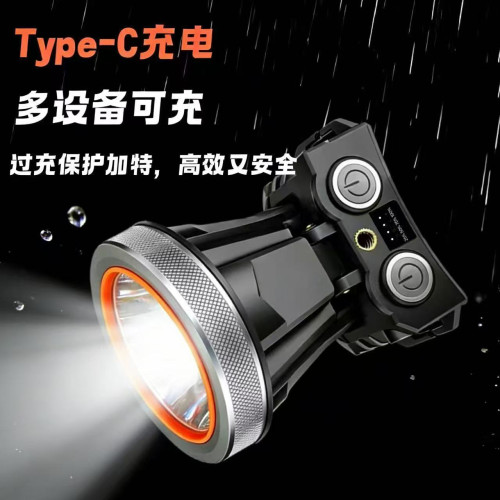 LED強光頭燈可充電超亮頭戴式手電筒 遠射釣魚燈戶外夜釣礦燈