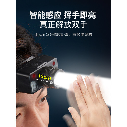 奧克斯頭燈強光充電超亮釣魚專用長續航夜釣戶外登山頭戴式照明燈