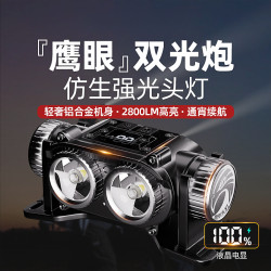 沃爾森強光頭燈充電超亮超長續航夜釣魚用登山徒步頭戴式感應燈
