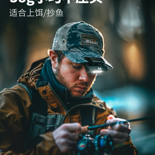 LEM頭燈釣魚感應帽夾燈強光超亮充電頭戴夾式超長續航夜釣燈