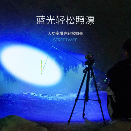 強光雷射紫光2023燈野釣釣魚燈新款專用大功率夜釣藍光燈砲可攜式