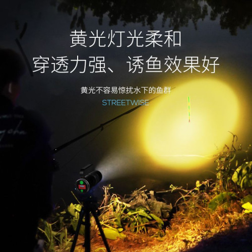 強光雷射紫光2023燈野釣釣魚燈新款專用大功率夜釣藍光燈砲可攜式