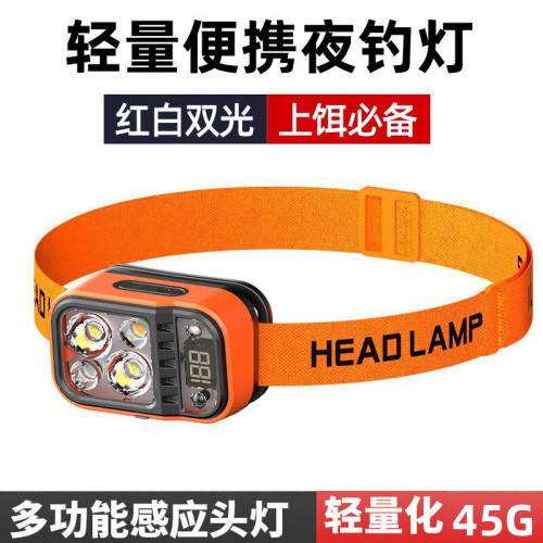 頭燈戶外登山頭戴式強光頭燈超長續航電顯徒步登山防水釣魚越野跑