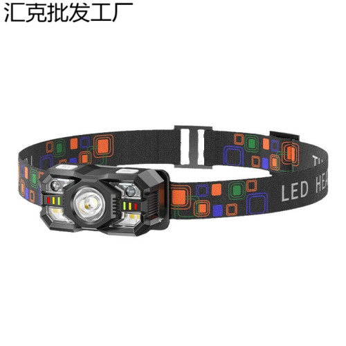 強光感應頭燈夜釣魚戶外可充電超亮長續航頭戴式小手電筒鋰電紅光