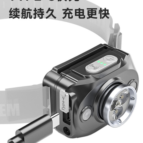 LEM頭燈強光超亮充電戶外登山趕海夜釣魚續航超長感應頭戴式
