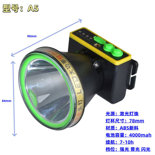 鋰電頭燈遠射雷射砲燈珠ABS超音波LED強光頭燈防水頭燈 家用