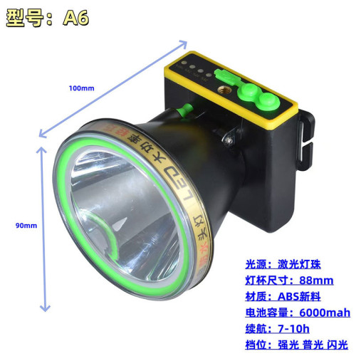 鋰電頭燈遠射雷射砲燈珠ABS超音波LED強光頭燈防水頭燈 家用