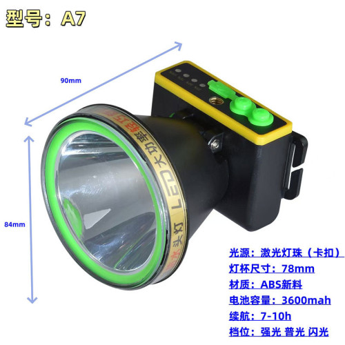 鋰電頭燈遠射雷射砲燈珠ABS超音波LED強光頭燈防水頭燈 家用