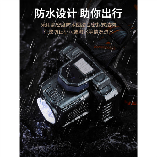 天火頭燈強光超亮充電頭戴式超長續航照知了猴專用燈感應夜釣魚燈