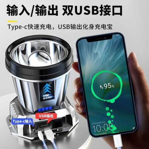 超亮夜釣超長礦燈充電用感應鋰電手電筒釣魚續航強光頭燈頭戴式