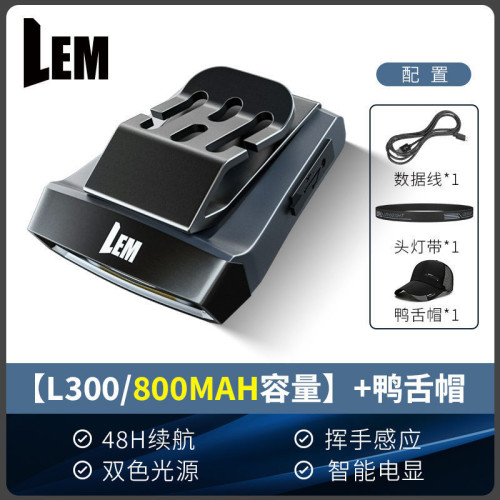 充電續航感應專用EM釣魚頭燈頭釣超長式L燈專業夾夾戴專業級夜帽