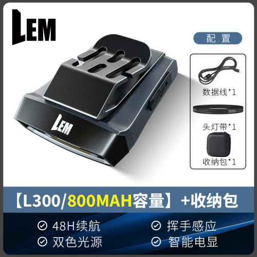 充電續航感應專用EM釣魚頭燈頭釣超長式L燈專業夾夾戴專業級夜帽